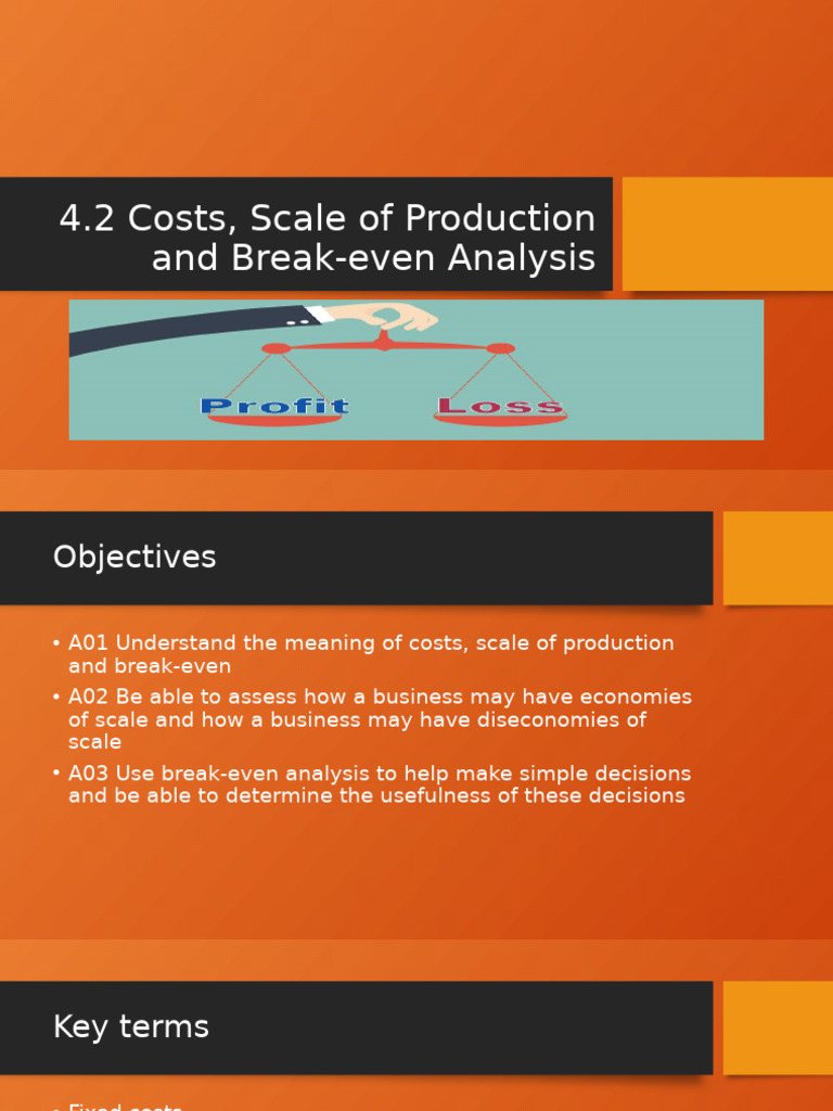 Costs, Production Scale & Break-even Analysis | PDF | Average Cost ...