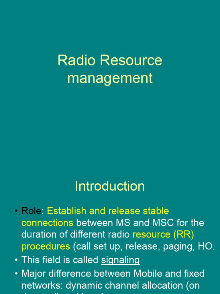 Radio Resource Management Overview | PDF | Telecommunications ...