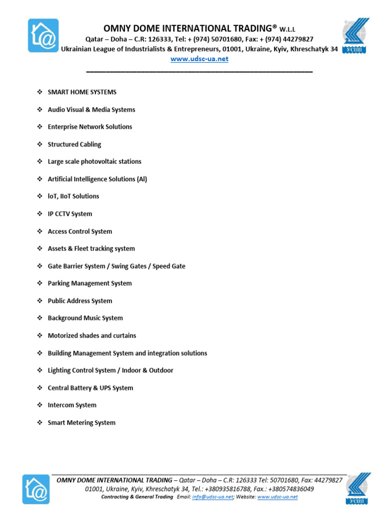OMNY DOME Trading: Smart Home & Tech Solutions | PDF