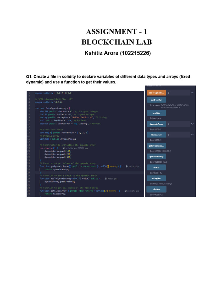 Solidity Programming Assignment Guide | PDF