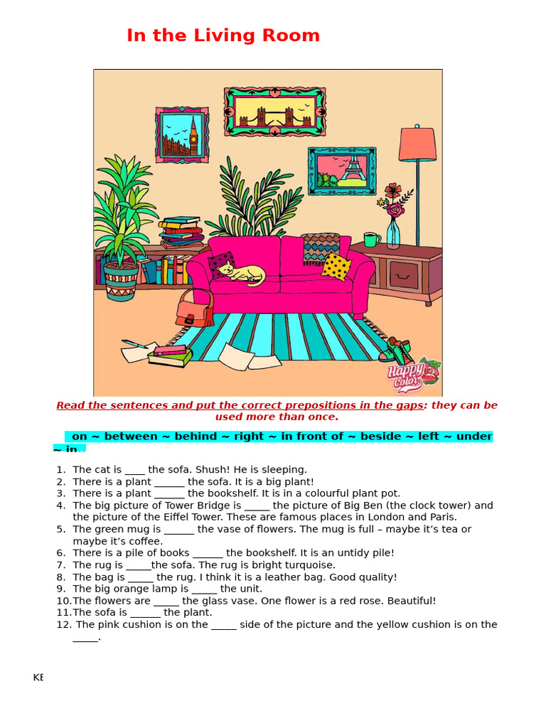 Prepositions of Place With A Picture - 157675 | PDF