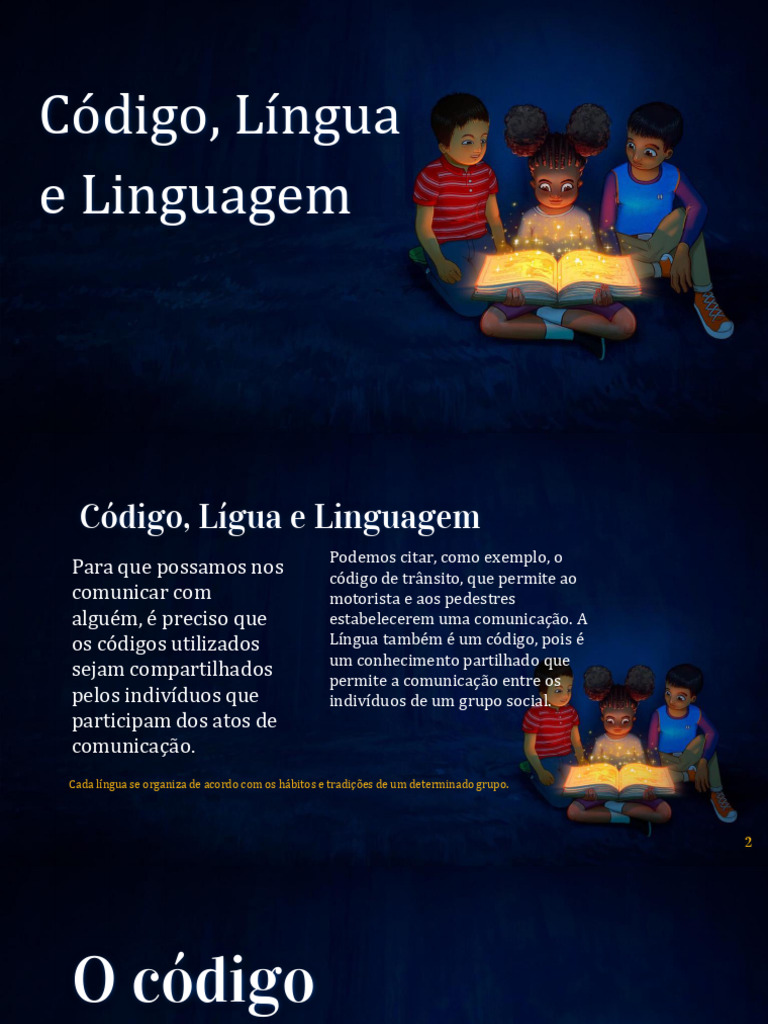 Aula 1 Código, Língua e Linguagem | PDF | Comunicação | Comunicação não ...