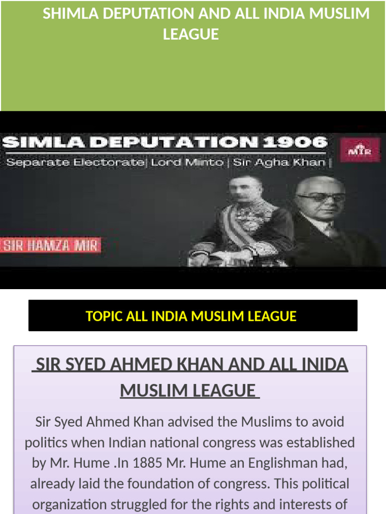 Formation of All India Muslim League | PDF | All India Muslim League ...