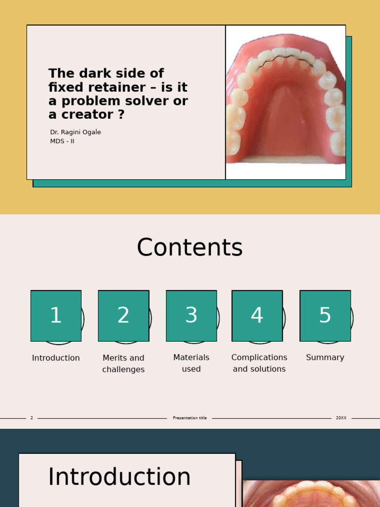Fixed Retainers: Benefits and Risks | PDF | Orthodontics | Dentistry ...