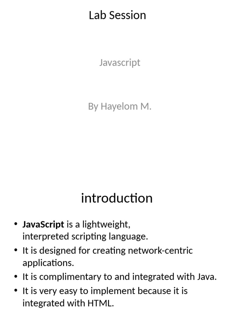 Introduction to JavaScript Basics | PDF | Java Script | Html