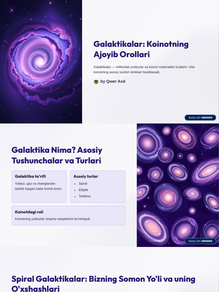 Galaktikalar Koinotning Ajoyib Orollari | PDF