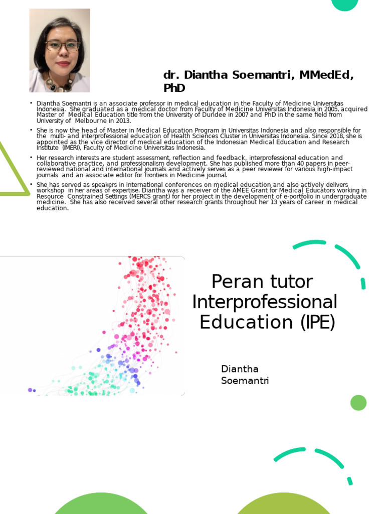 Dr. Diantha Soemantri: IPE Expertise | PDF | Health Care | Social Programs