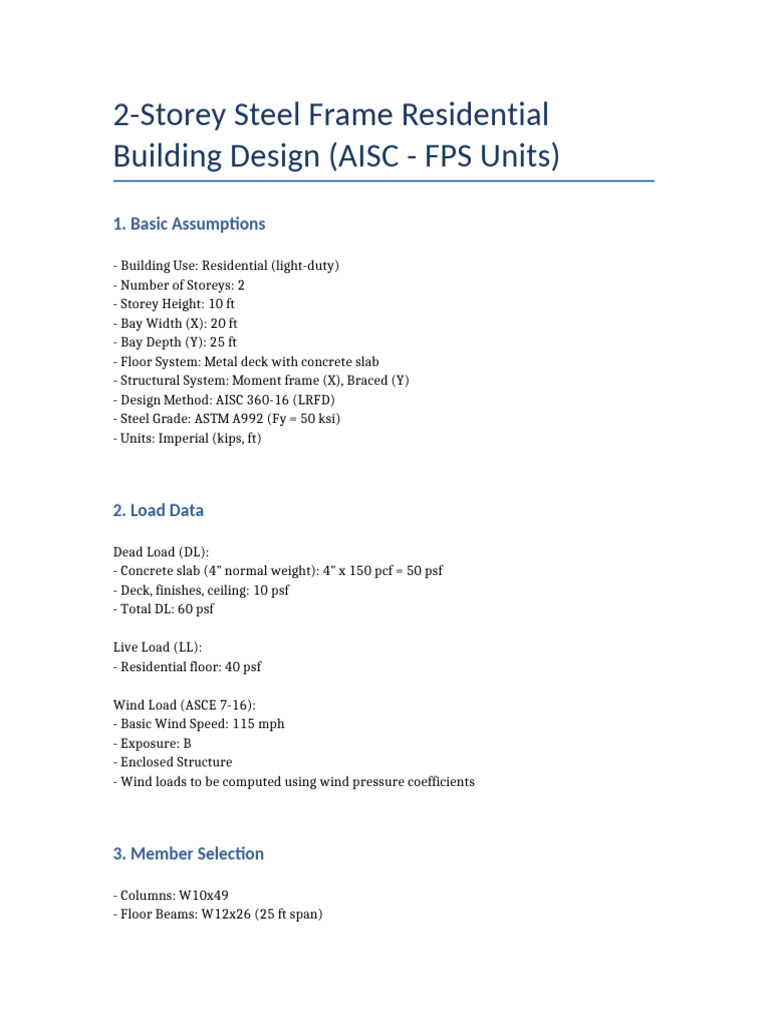 2-Storey Steel Building Design Guide | PDF