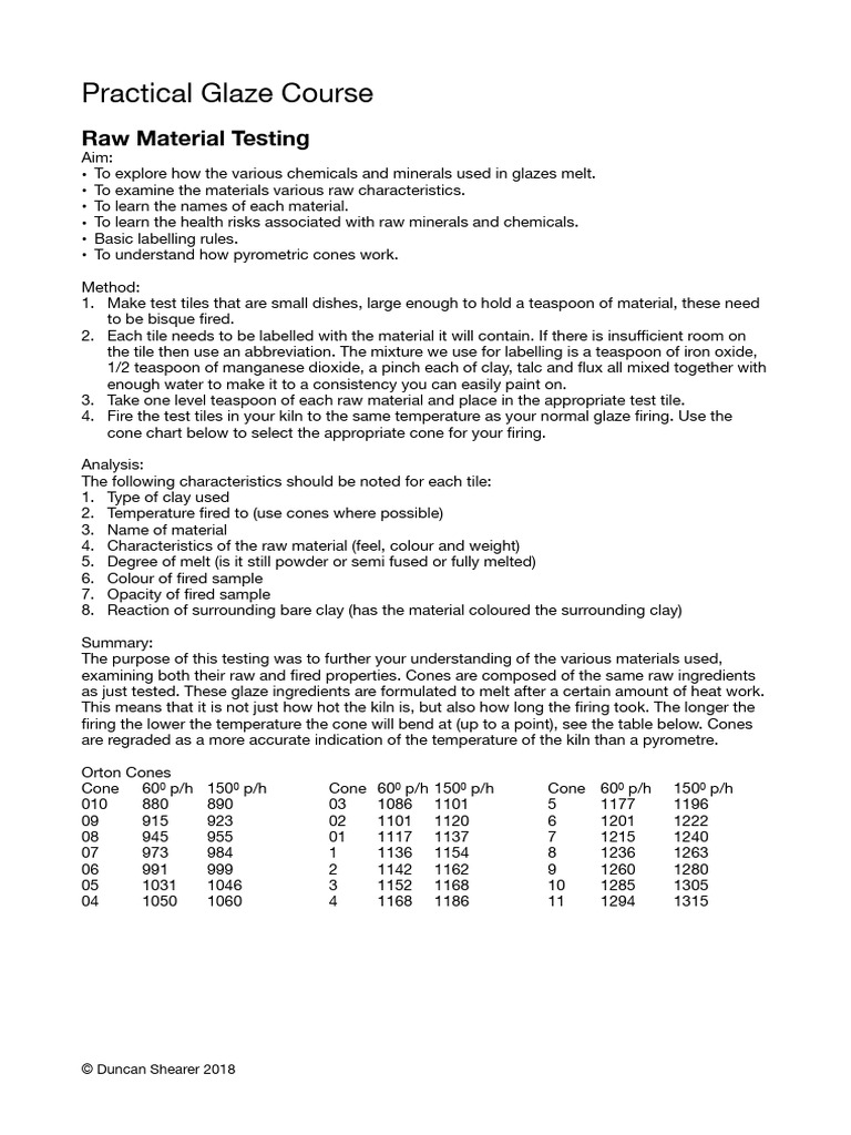 Practical Glaze Testing and Mixing Guide | PDF | Tile | Chemical Substances