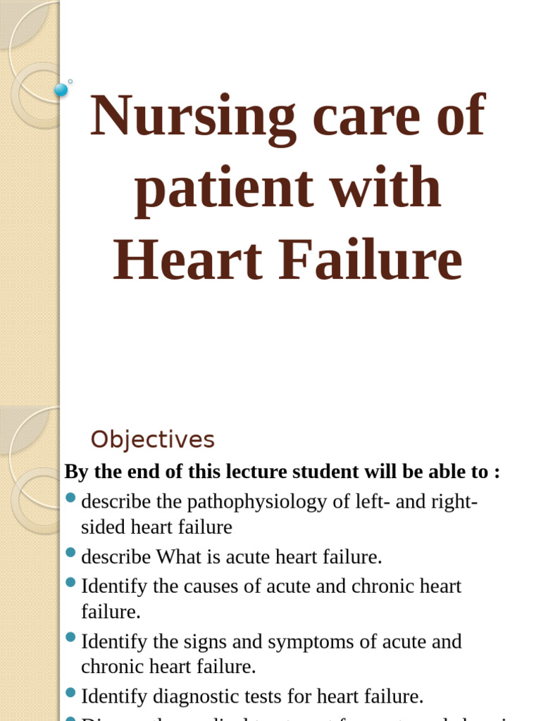 Nursing Care for Heart Failure Patients | PDF | Heart Failure | Heart