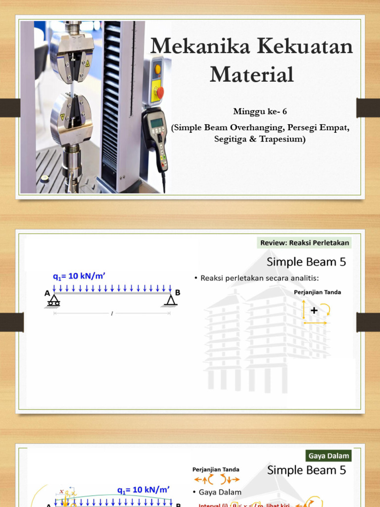 Minggu Ke-6 (Simple Beam Overhanging Dan Beban Merata Trapesium) | PDF