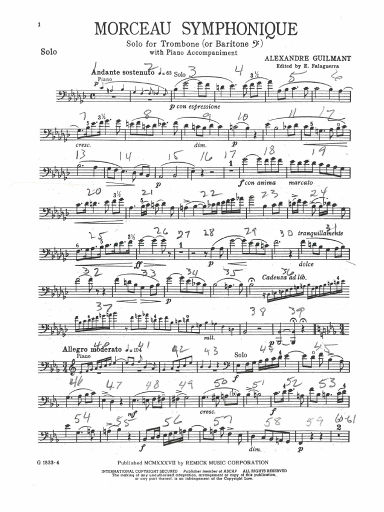 Morceau Symphonique for Trombone PDF