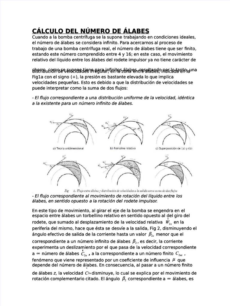 Cálculo del Número de Álabes en Bombas | PDF | Turbomaquinaria ...
