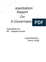 Presentation On E-Governance: Submitted To:-Mr. Deepak Kumar