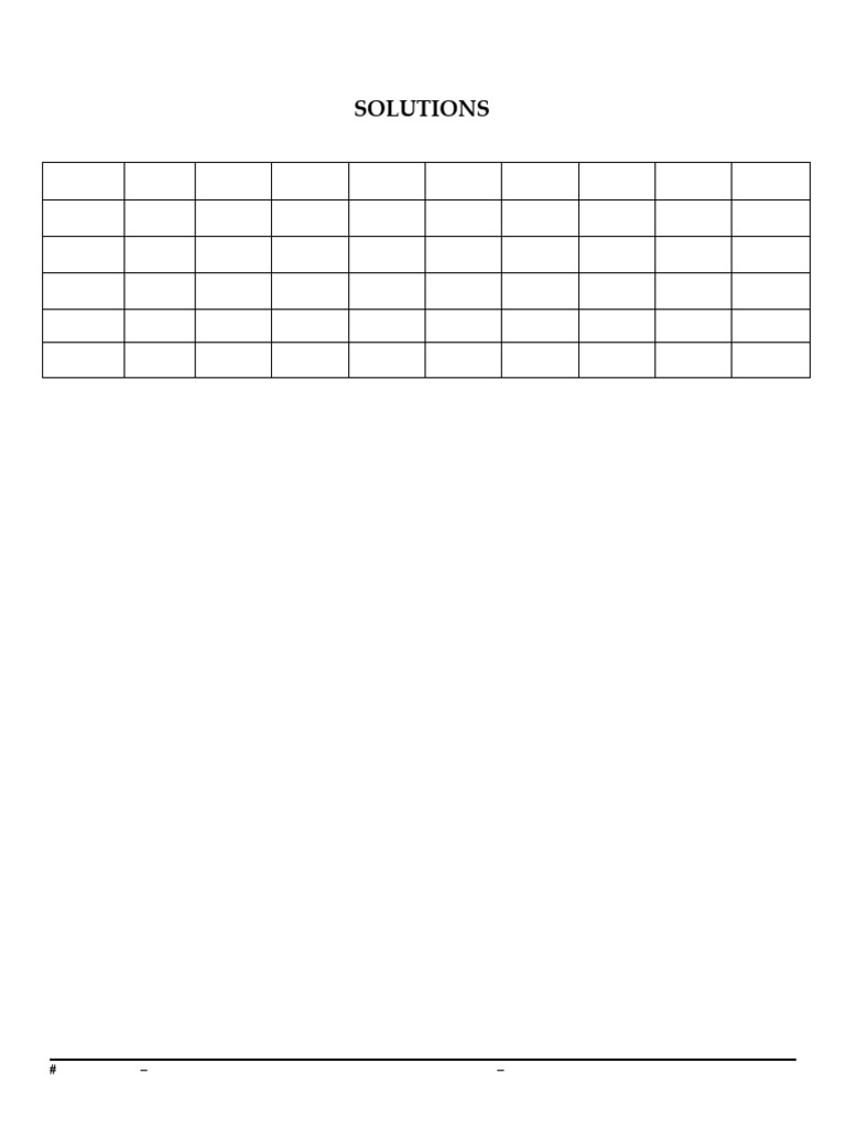 Answer Key for Solutions Document | PDF