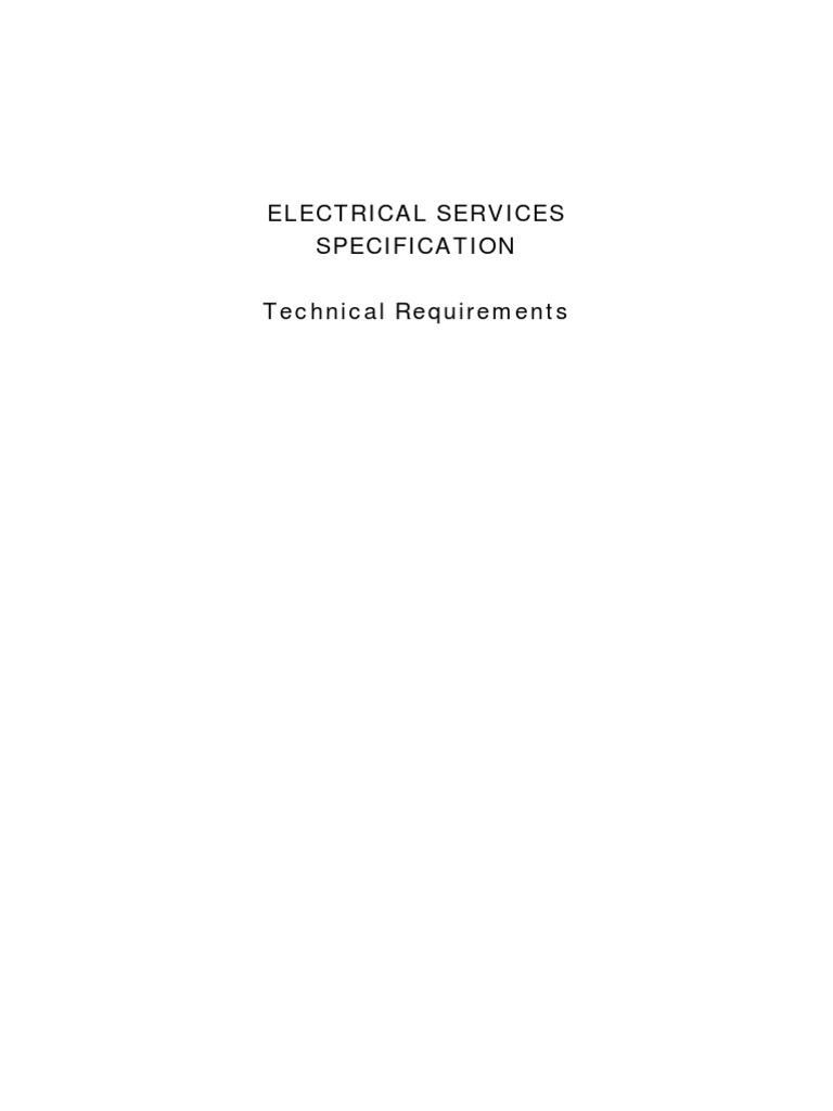 Electrical Specifications Technical Requirements 74 PP PDF Transformer Fuse (Electrical)