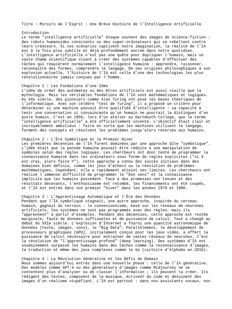 Histoire de l'Intelligence Artificielle | PDF | Intelligence ...