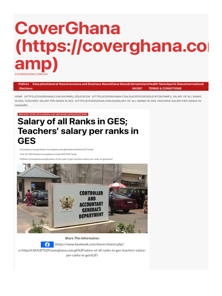 GES Teacher Salary Structure 2025 | PDF | Salary | Income