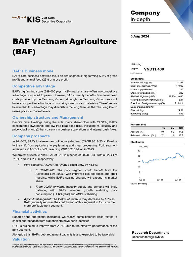 BAF Vietnam Agriculture Financial Overview | PDF | Agriculture | Gross ...