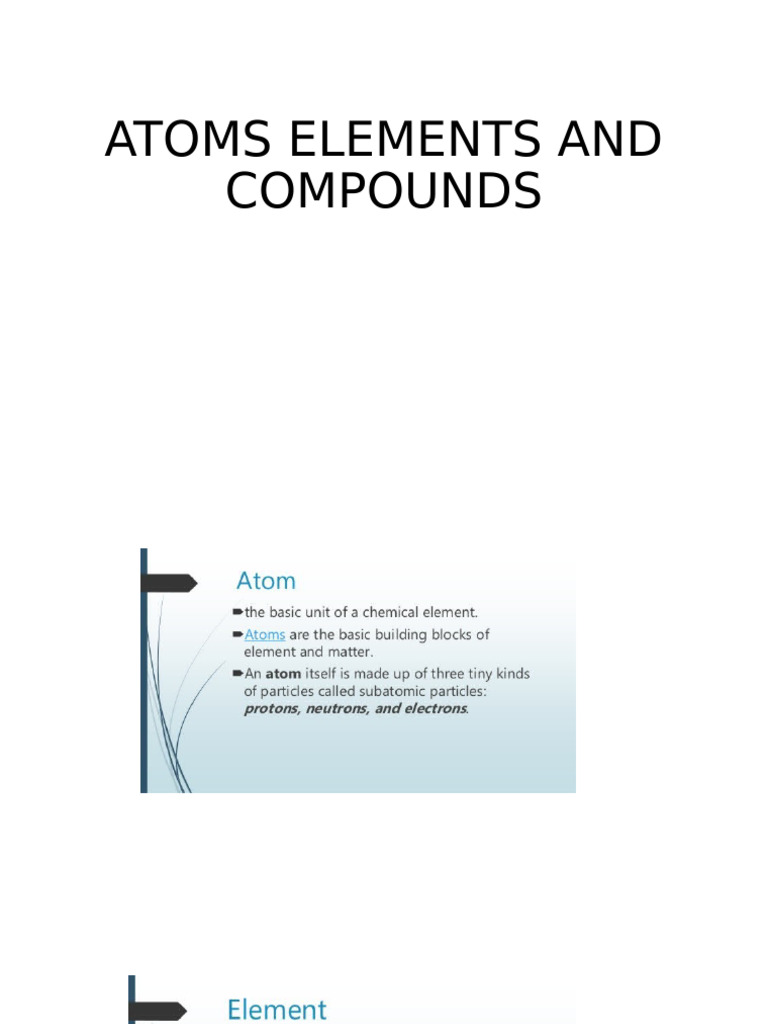 Atom J Elements and Compounds | PDF