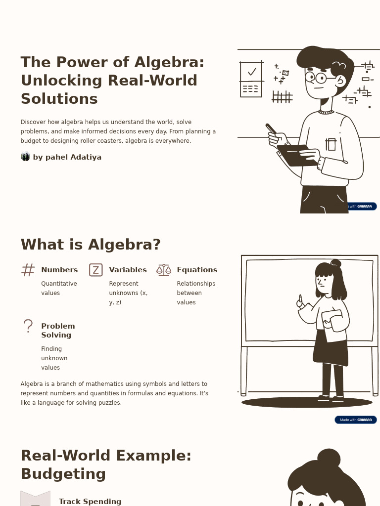 The Power of Algebra Unlocking Real World Solutions | PDF