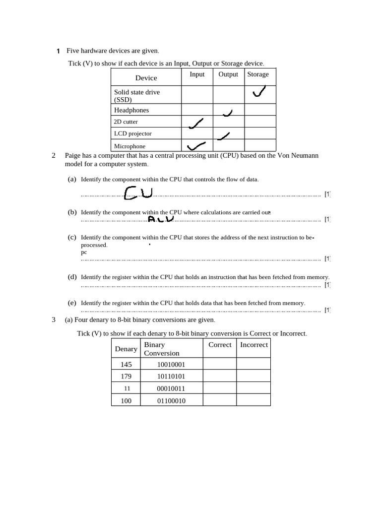 Computer Scienceend of Month Test | PDF | Central Processing Unit ...