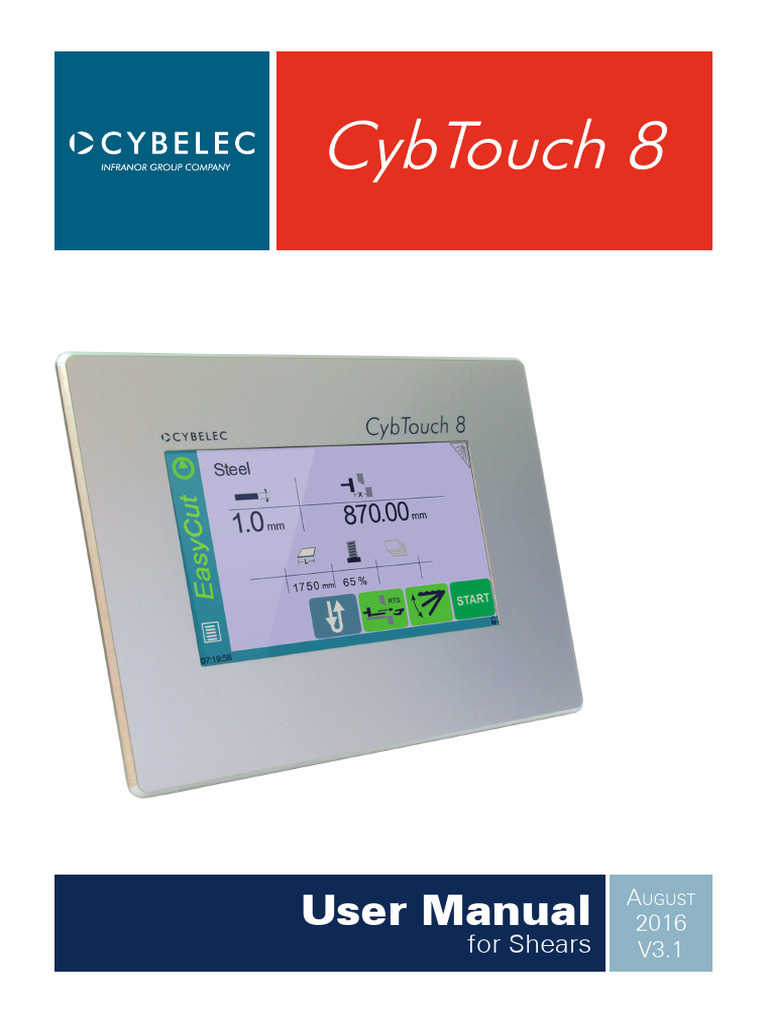 CybTouch 8 User Manual Overview | PDF | Menu (Computing) | Touchscreen