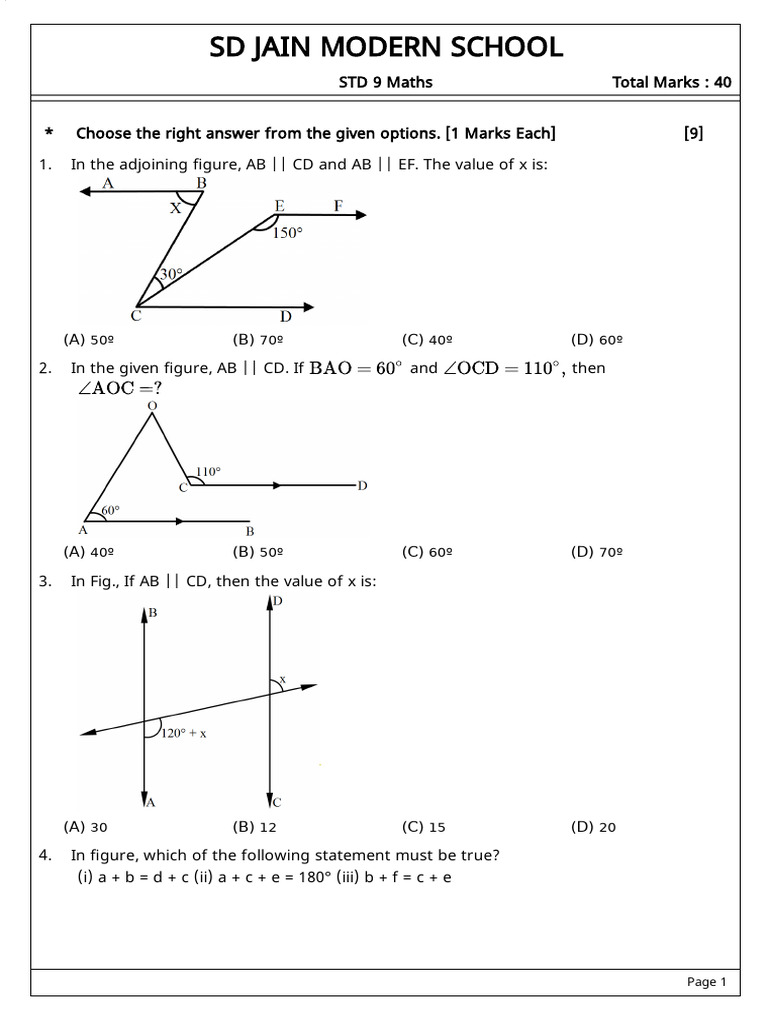 Math IX ch7 | PDF | Angle | Euclid