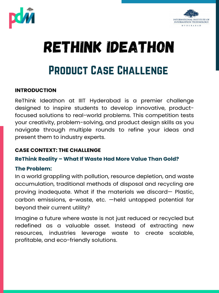 67ec2a1f3bf28 ReThink Ideathon | PDF | Sustainability | Waste