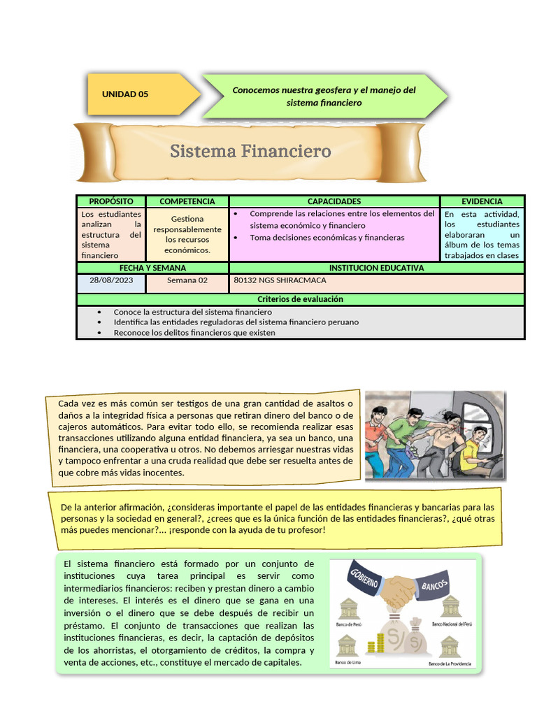 Estructura y funciones del sistema financiero | PDF | Bancos | Sistema ...