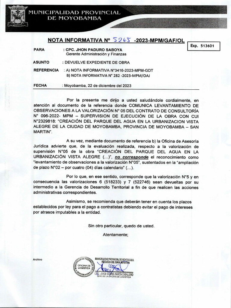 Nota Informativa N°5265-2023 | PDF