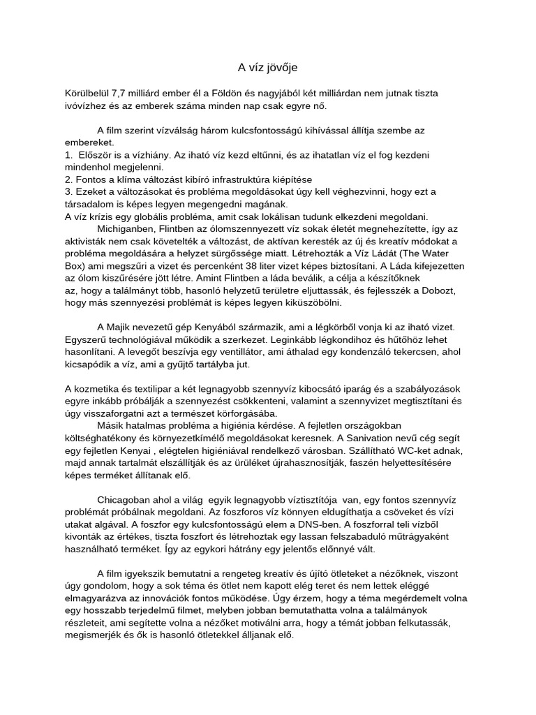 A Víz Jövője | PDF