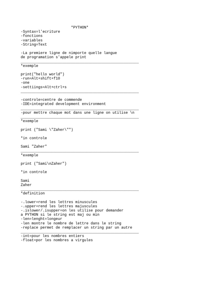 Introduction à la programmation Python | PDF