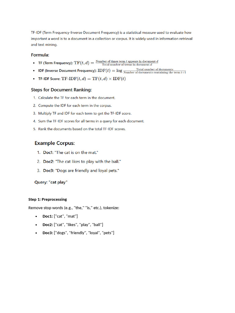 2 (B) - Question1 (TF Idf Scoring Based Document Ranking) | PDF