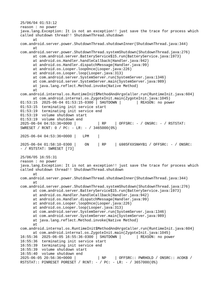 Android Shutdown Log Analysis | PDF | Mobile Linux | Mobile Computers