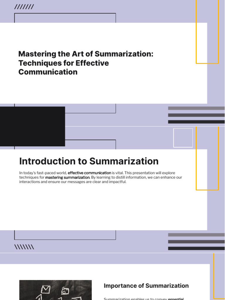 Master Summarization Techniques Now | PDF | Communication | Information