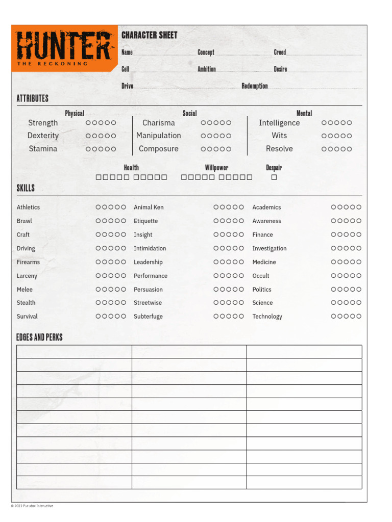 Hunter 5thedition Original 2-Page Interactive Cópia | PDF