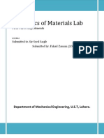 Mechanics of Materials Lab: First Three Experiments