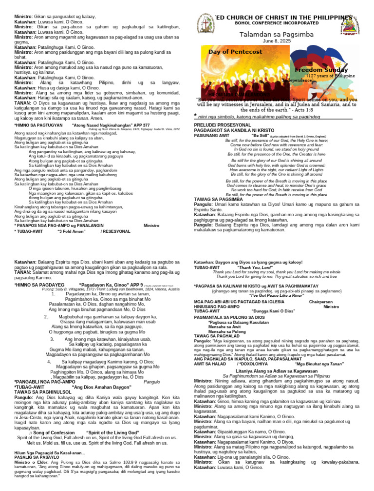 June 08, 2025 Talamdan Sa Pagsimba | PDF