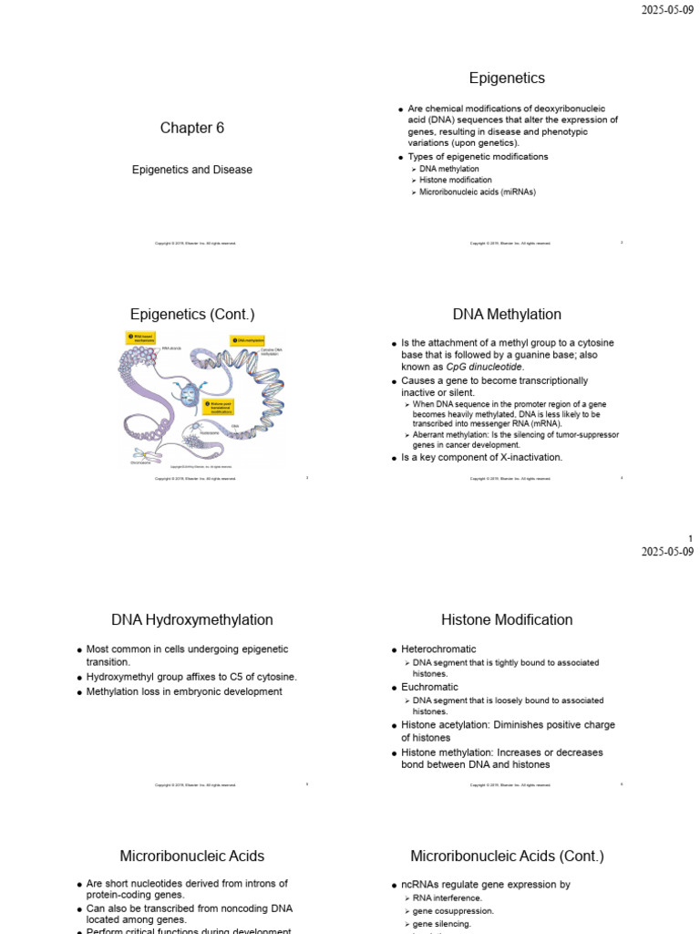 Ch06-Epigenetic Disease | PDF | Epigenetics | Dna Methylation
