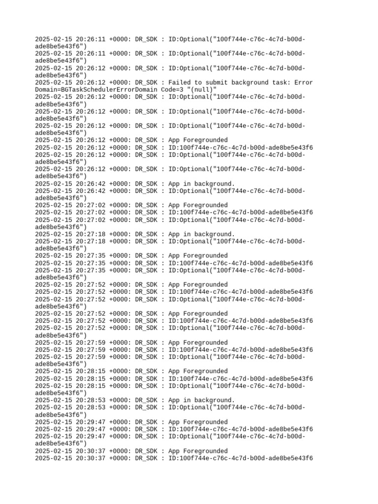 DR_SDK Background Task Errors | PDF