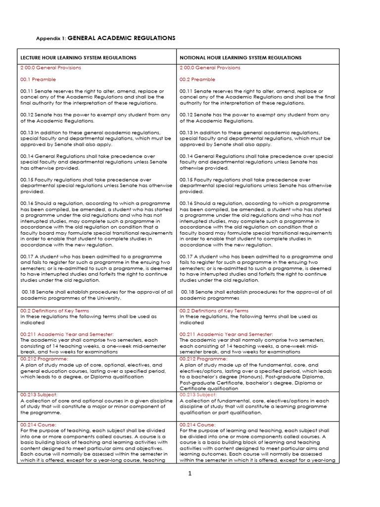 University of Botswana Academic Regulations | PDF | Course Credit ...