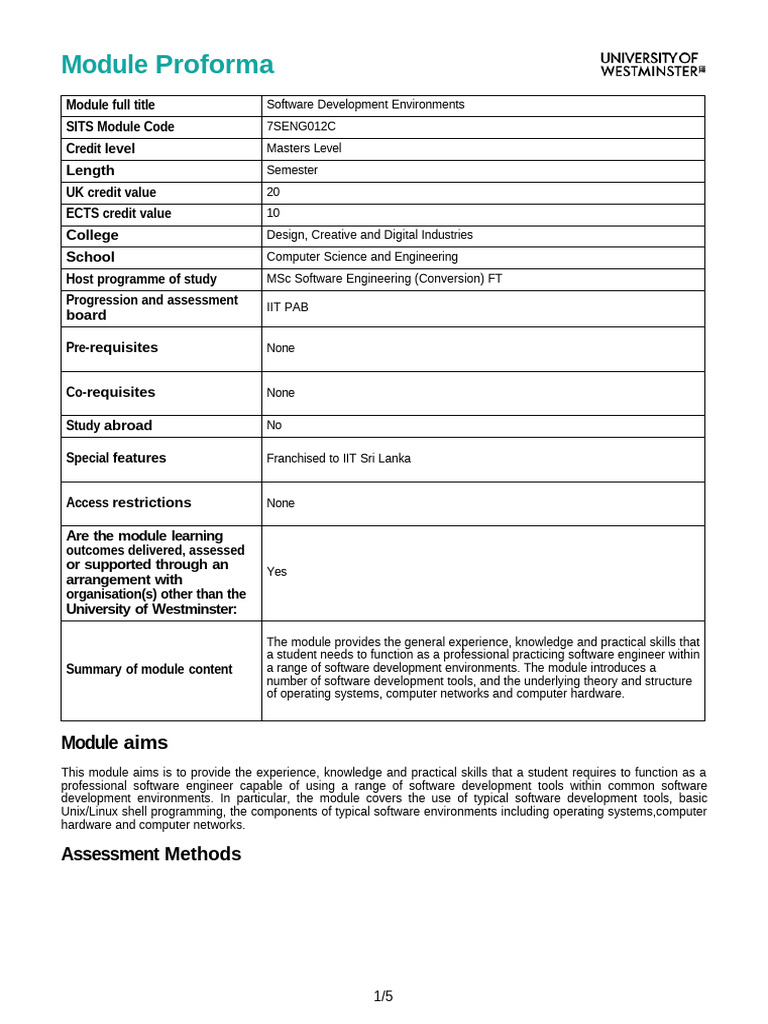 7SENG012C - Software Development Environments (IIT Sri Lanka) 2024-25v ...