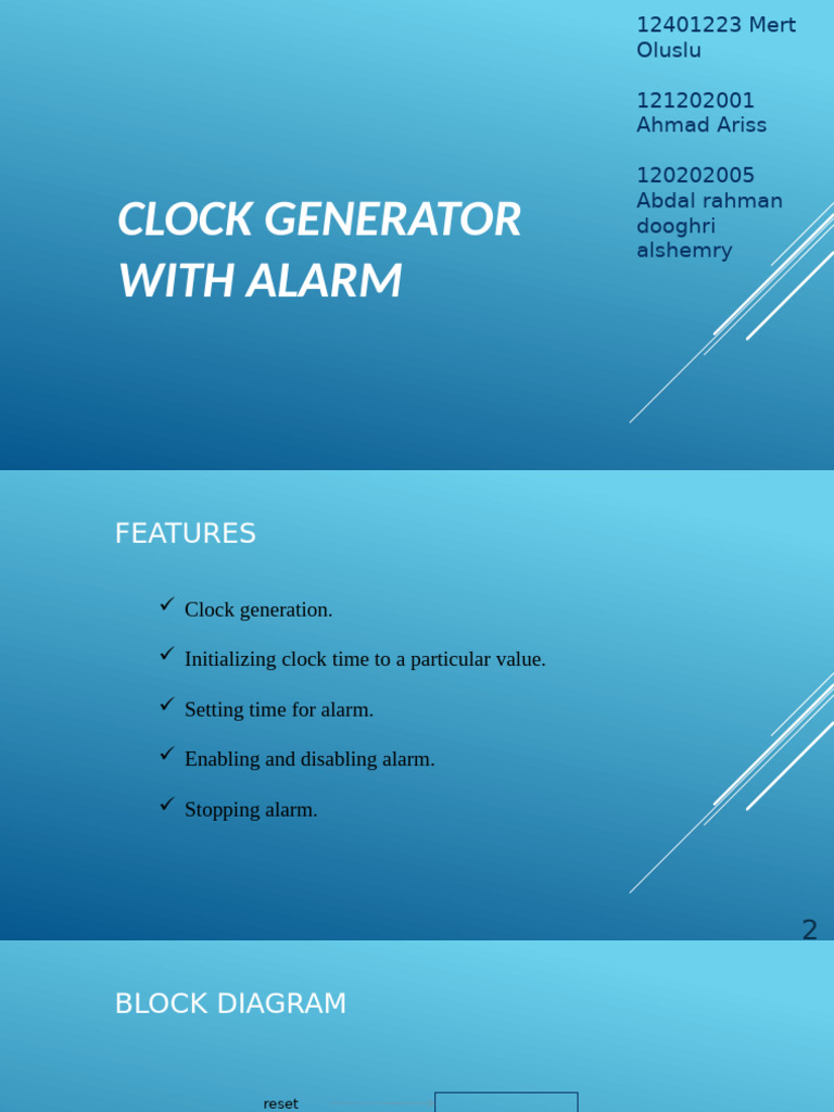 Alarm Clock Presentation | PDF | Digital Electronics | Computing