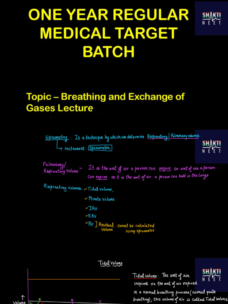 Breathing and Exchange Lec 07 Notes | PDF