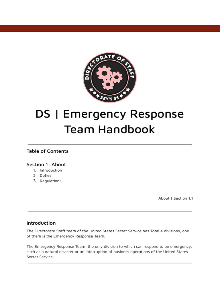 DS - Emergency Response Team (ERT) | PDF | Situation Awareness | Safety