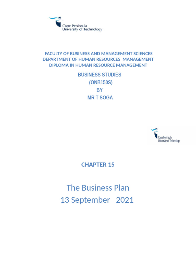 ONB150S - Business Studies 1 Chapter 15 - Unit 2 Sem 2 | PDF ...