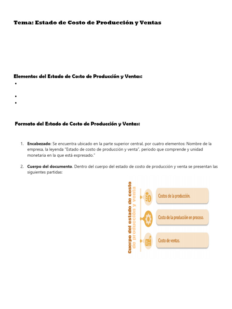 Estado de Costo de Producción y Ventas | PDF | Costo | Business