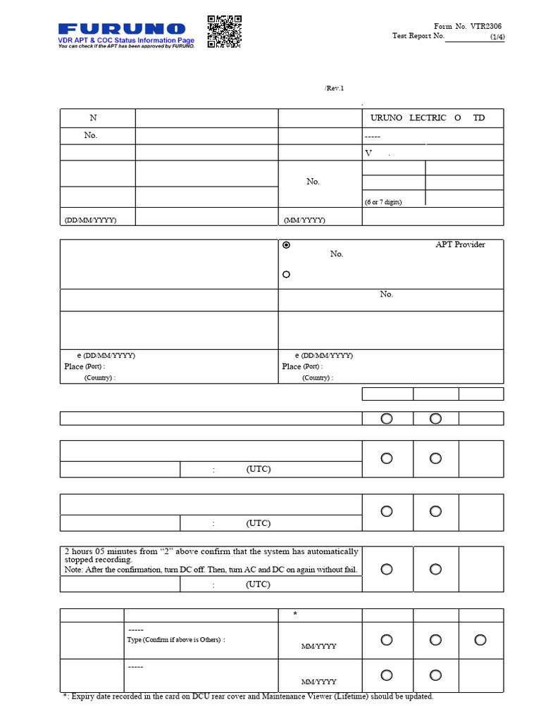 VDR/S-VDR Annual Performance Test Report | PDF | Electronics