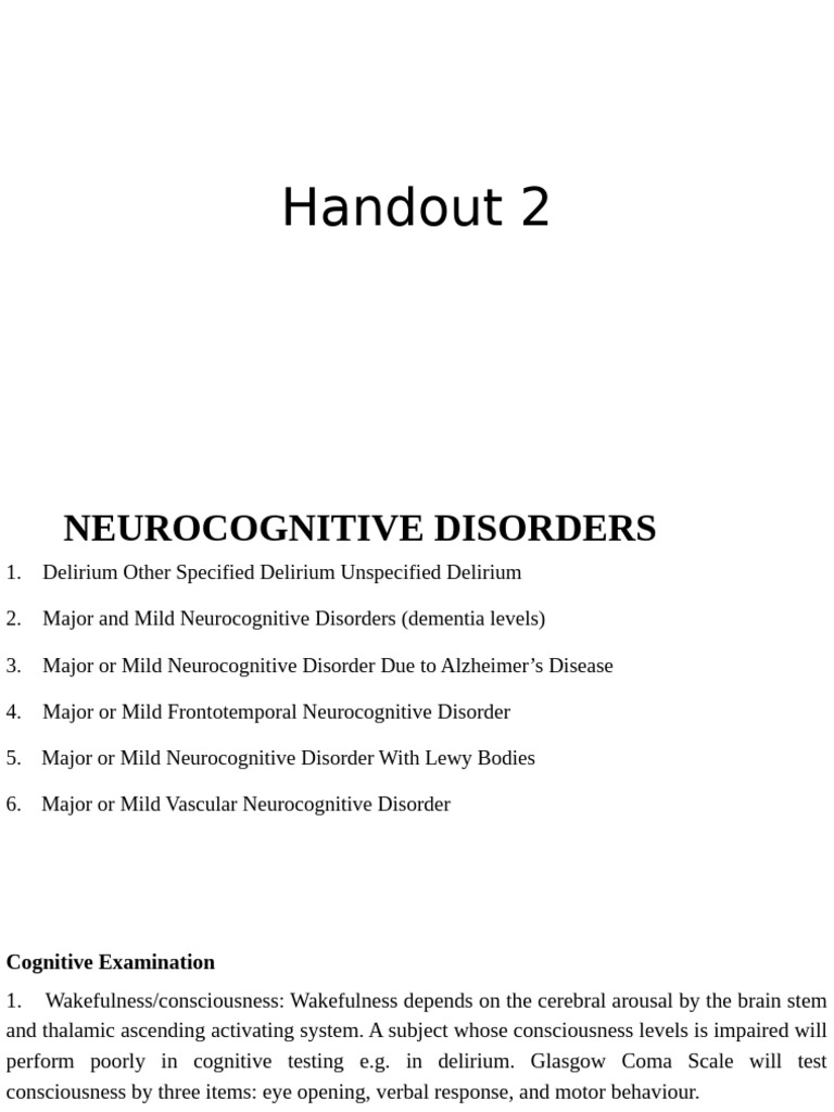 Handout 2 | PDF | Mental Disorder | Psychological Trauma